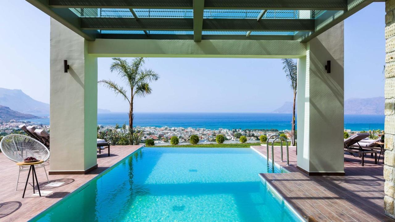 Villa Emilia I Luxury, Amazing Seaview, Next To The Town Kíssamos Exterior foto