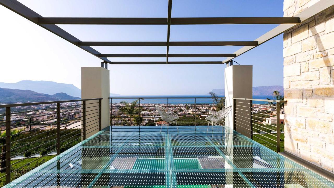 Villa Emilia I Luxury, Amazing Seaview, Next To The Town Kíssamos Exterior foto